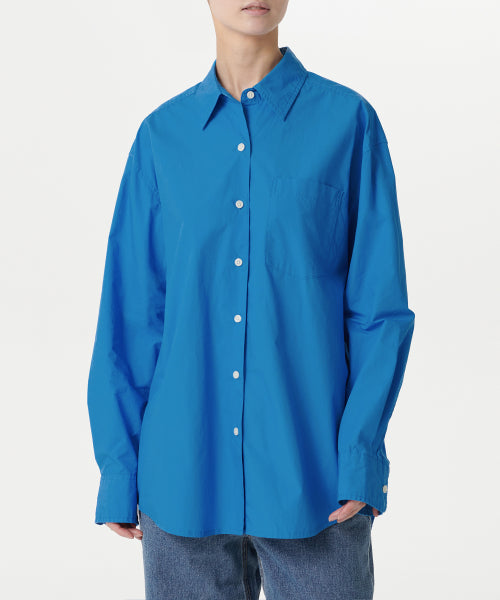 MUSINSA STANDARD WOMAN MUSINSA STANDARD WOMAN Women's Oversized Washed Poplin Shirt [Blue]
