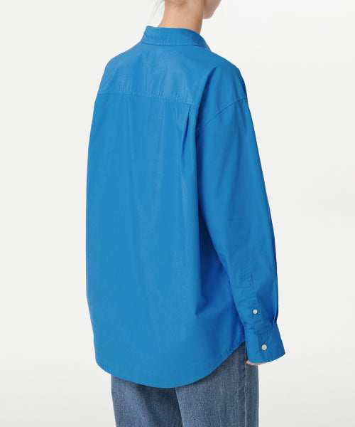 MUSINSA STANDARD WOMAN MUSINSA STANDARD WOMAN Women's Oversized Washed Poplin Shirt [Blue]