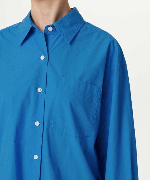 MUSINSA STANDARD WOMAN MUSINSA STANDARD WOMAN Women's Oversized Washed Poplin Shirt [Blue]