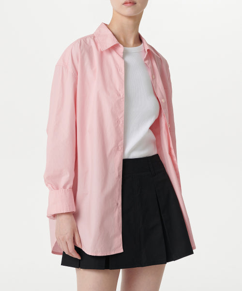 MUSINSA STANDARD WOMAN MUSINSA STANDARD WOMAN Women's Oversized Washed Poplin Shirt (Pink)
