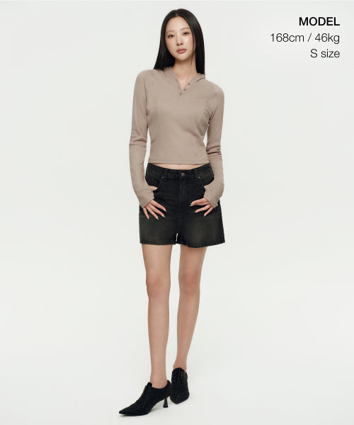 MUSINSA STANDARD WOMAN MUSINSA STANDARD WOMAN Women's Ribbed Slim Hoodie Greyish Beige