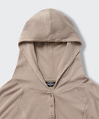 MUSINSA STANDARD WOMAN MUSINSA STANDARD WOMAN Women's Ribbed Slim Hoodie Greyish Beige
