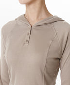 MUSINSA STANDARD WOMAN MUSINSA STANDARD WOMAN Women's Ribbed Slim Hoodie Greyish Beige