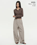 MUSINSA STANDARD WOMAN MUSINSA STANDARD WOMAN Women's Ribbed Slim Hooded Long Sleeve T-Shirt Dusty Brown
