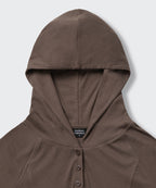MUSINSA STANDARD WOMAN MUSINSA STANDARD WOMAN Women's Ribbed Slim Hooded Long Sleeve T-Shirt Dusty Brown