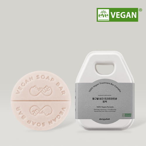 DONGGUBAT Vegan camellia special set (shampoo bar + treatment bar) + free cotton soap foam net