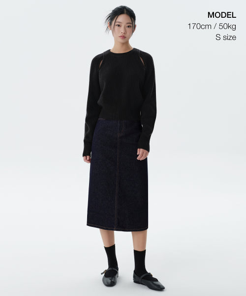 MUSINSA STANDARD WOMAN MUSINSA STANDARD WOMAN Denim Midi Skirt Deep Indigo