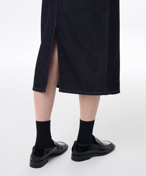 MUSINSA STANDARD WOMAN MUSINSA STANDARD WOMAN Denim Midi Skirt Deep Indigo