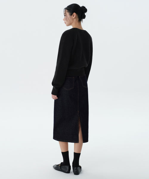 MUSINSA STANDARD WOMAN MUSINSA STANDARD WOMAN Denim Midi Skirt Deep Indigo