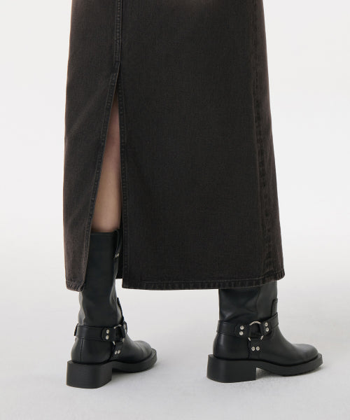 MUSINSA STANDARD WOMAN MUSINSA STANDARD WOMAN Denim Maxi Skirt Rusty Black