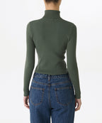 MUSINSA STANDARD WOMAN MUSINSA STANDARD WOMAN Women's Ribbed Slim Turtleneck Knit Sage