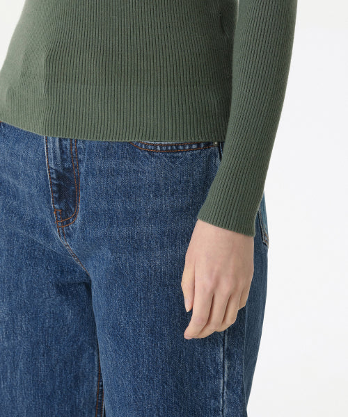 MUSINSA STANDARD WOMAN MUSINSA STANDARD WOMAN Women's Ribbed Slim Turtleneck Knit Sage