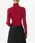 MUSINSA STANDARD WOMAN MUSINSA STANDARD WOMAN Women's Ribbed Slim Turtleneck Knit Red