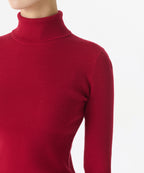 MUSINSA STANDARD WOMAN MUSINSA STANDARD WOMAN Women's Ribbed Slim Turtleneck Knit Red
