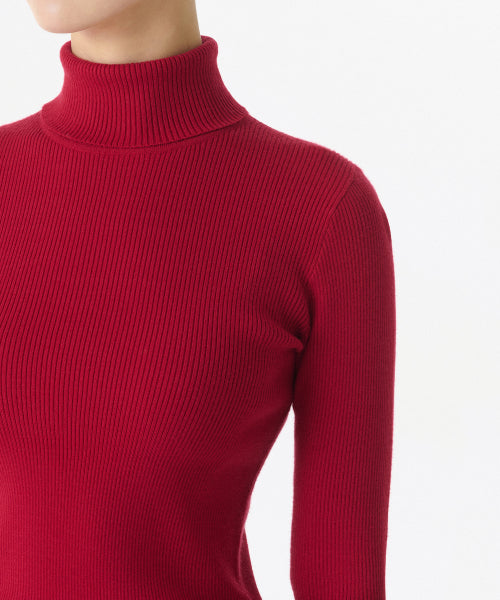 MUSINSA STANDARD WOMAN MUSINSA STANDARD WOMAN Women's Ribbed Slim Turtleneck Knit Red