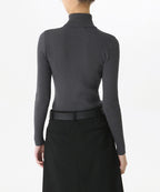 MUSINSA STANDARD WOMAN MUSINSA STANDARD WOMAN Women's Ribbed Slim Turtleneck Knit Gray