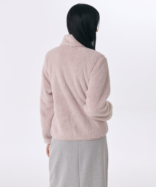 MUSINSA STANDARD WOMAN MUSINSA STANDARD WOMAN Women's Shaggy Fleece Zip-Up Jacket (Light Pink)