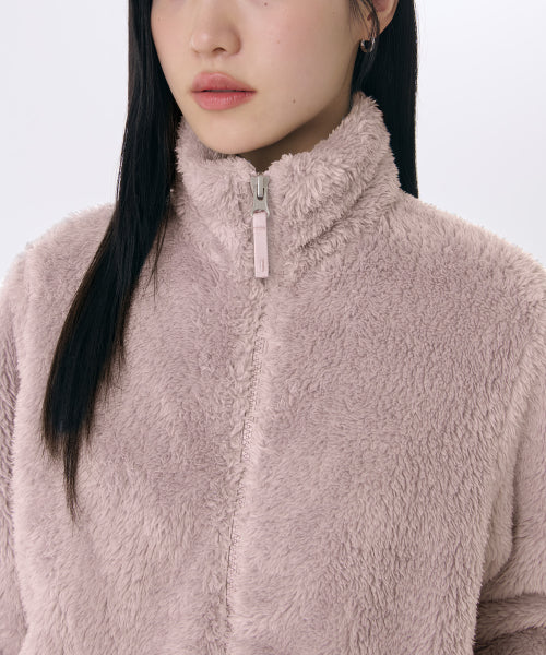 MUSINSA STANDARD WOMAN MUSINSA STANDARD WOMAN Women's Shaggy Fleece Zip-Up Jacket (Light Pink)