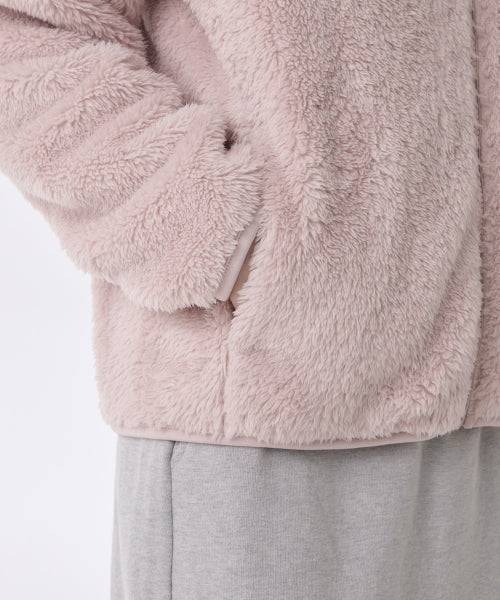 MUSINSA STANDARD WOMAN MUSINSA STANDARD WOMAN Women's Shaggy Fleece Zip-Up Jacket (Light Pink)