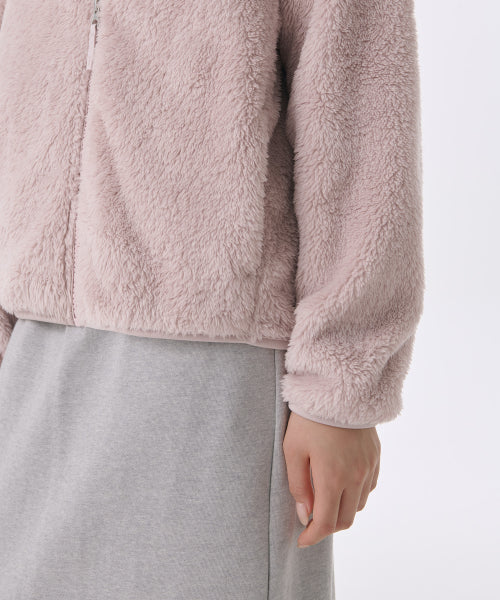 MUSINSA STANDARD WOMAN MUSINSA STANDARD WOMAN Women's Shaggy Fleece Zip-Up Jacket (Light Pink)