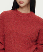 MUSINSA STANDARD WOMAN MUSINSA STANDARD WOMAN Women's Bookle Relaxed Crew Neck Knit [Red]