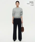 MUSINSA STANDARD WOMAN MUSINSA STANDARD WOMAN Women's Bookle Relaxed Crew Neck Knit [Light Gray]