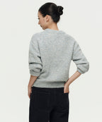 MUSINSA STANDARD WOMAN MUSINSA STANDARD WOMAN Women's Bookle Relaxed Crew Neck Knit [Light Gray]