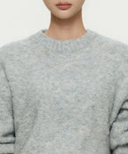 MUSINSA STANDARD WOMAN MUSINSA STANDARD WOMAN Women's Bookle Relaxed Crew Neck Knit [Light Gray]