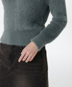 MUSINSA STANDARD WOMAN MUSINSA STANDARD WOMAN Women's Fuzzy Crew Neck Knit Gray