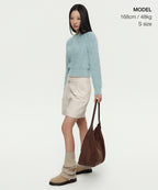 MUSINSA STANDARD WOMAN MUSINSA STANDARD WOMAN Women's Fuzzy Crew Neck Knit Pastel Blue