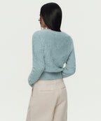 MUSINSA STANDARD WOMAN MUSINSA STANDARD WOMAN Women's Fuzzy Crew Neck Knit Pastel Blue