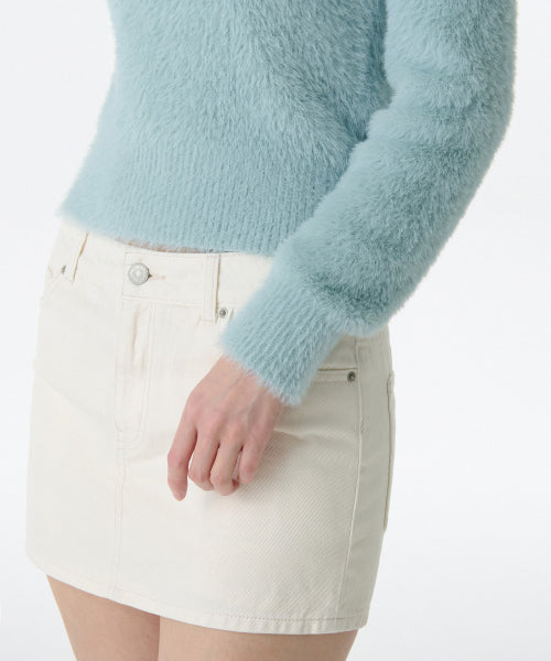 MUSINSA STANDARD WOMAN MUSINSA STANDARD WOMAN Women's Fuzzy Crew Neck Knit Pastel Blue