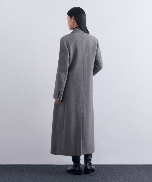MUSINSA STANDARD WOMAN MUSINSA STANDARD WOMAN Cashmere Blend Tide Maxi Coat (Medium Gray)
