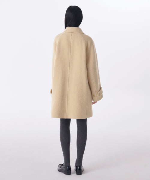 MUSINSA STANDARD WOMAN MUSINSA STANDARD WOMAN Wool Blend Boucle Balmacan Half Coat