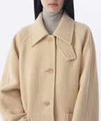 MUSINSA STANDARD WOMAN MUSINSA STANDARD WOMAN Wool Blend Boucle Balmacan Half Coat
