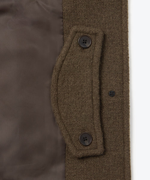 MUSINSA STANDARD WOMAN MUSINSA STANDARD WOMAN Wool Blend Boucle Balmacan Half Coat [Brown]