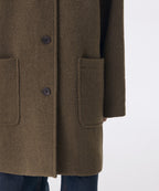 MUSINSA STANDARD WOMAN MUSINSA STANDARD WOMAN Wool Blend Boucle Balmacan Half Coat [Brown]