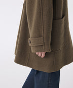 MUSINSA STANDARD WOMAN MUSINSA STANDARD WOMAN Wool Blend Boucle Balmacan Half Coat [Brown]
