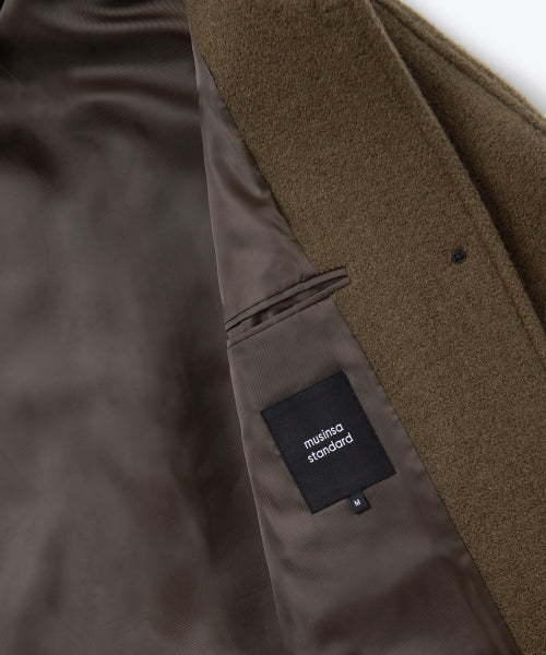 MUSINSA STANDARD WOMAN MUSINSA STANDARD WOMAN Wool Blend Boucle Balmacan Half Coat [Brown]