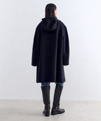 MUSINSA STANDARD WOMAN MUSINSA STANDARD WOMAN Wool Blend Hooded Coat (Navy)