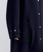 MUSINSA STANDARD WOMAN MUSINSA STANDARD WOMAN Wool Blend Hooded Coat (Navy)
