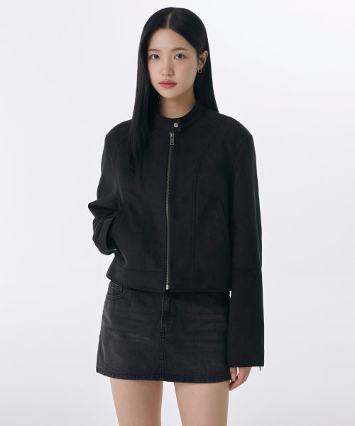 MUSINSA STANDARD WOMAN MUSINSA STANDARD WOMAN Women's Synthetic Suede Racer Jacket (Size XS)