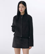 MUSINSA STANDARD WOMAN MUSINSA STANDARD WOMAN Women's Synthetic Suede Racer Jacket (Size XS)