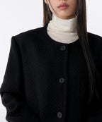 MUSINSA STANDARD WOMAN MUSINSA STANDARD WOMAN Women's Round Neck Tweed Half Jacket [Black]
