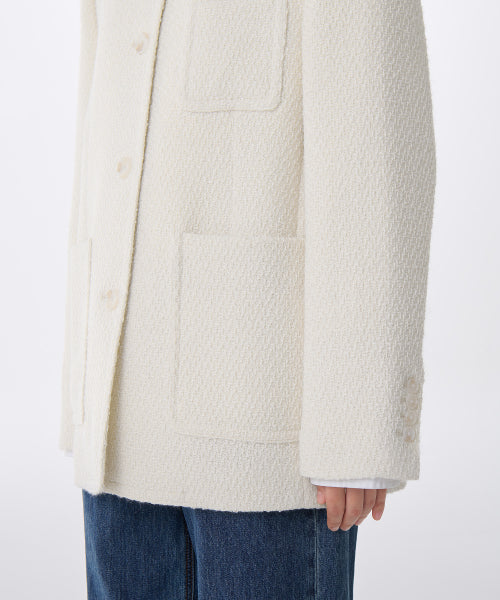 MUSINSA STANDARD WOMAN MUSINSA STANDARD WOMAN Women's Round Neck Tweed Half Jacket
