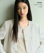MUSINSA STANDARD WOMAN MUSINSA STANDARD WOMAN Women's Round Neck Tweed Half Jacket