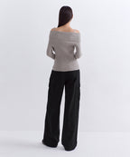 MUSINSA STANDARD WOMAN MUSINSA STANDARD WOMAN Women's Fleece Wide Cargo Pants (Black)