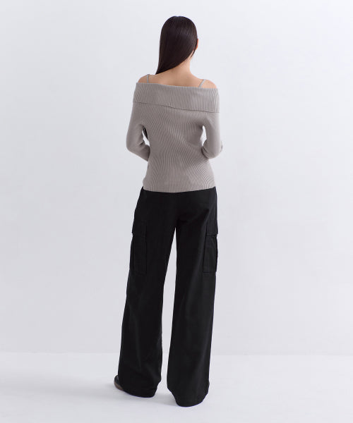 MUSINSA STANDARD WOMAN MUSINSA STANDARD WOMAN Women's Fleece Wide Cargo Pants (Black)