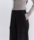 MUSINSA STANDARD WOMAN MUSINSA STANDARD WOMAN Women's Fleece Wide Cargo Pants (Black)