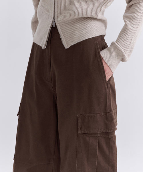 MUSINSA STANDARD WOMAN MUSINSA STANDARD WOMAN Women's fleece wide cargo pants Baroque Brown